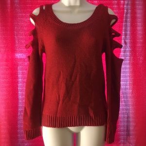 VENUS red cut out sleeve sweater XS